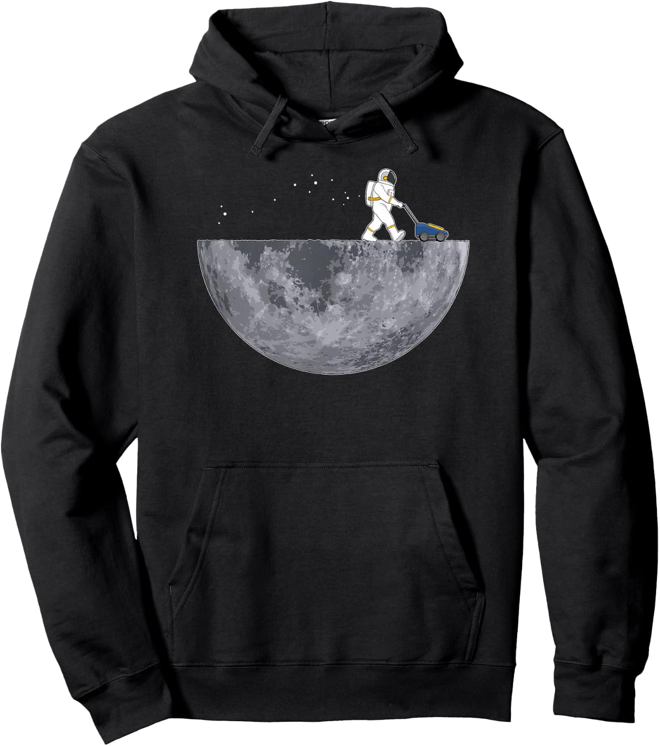 Astronaut With Lawnmower - Moon Landing Planet Funny Hoodie - Hoodie | Black