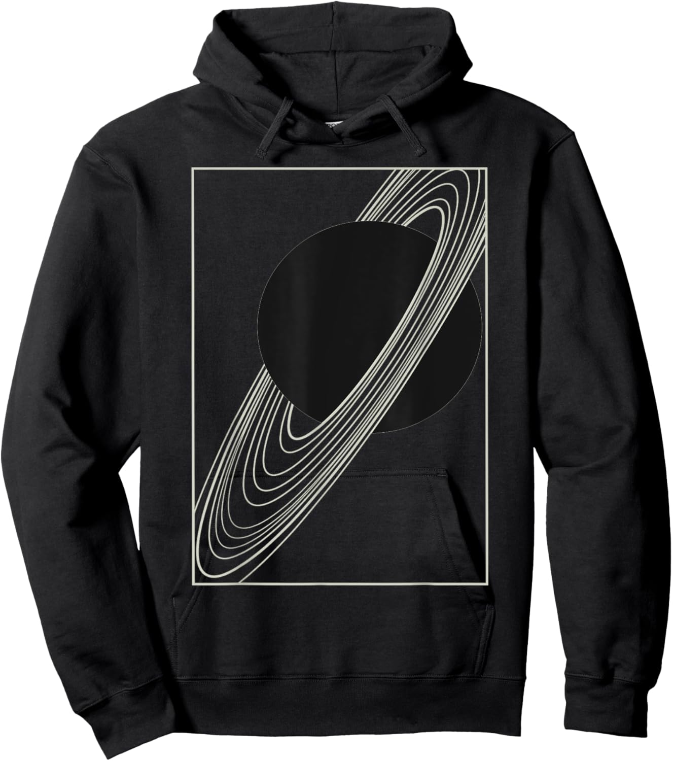 Saturn's Rings: Astronomy Print Hoodie - Hoodie | Black