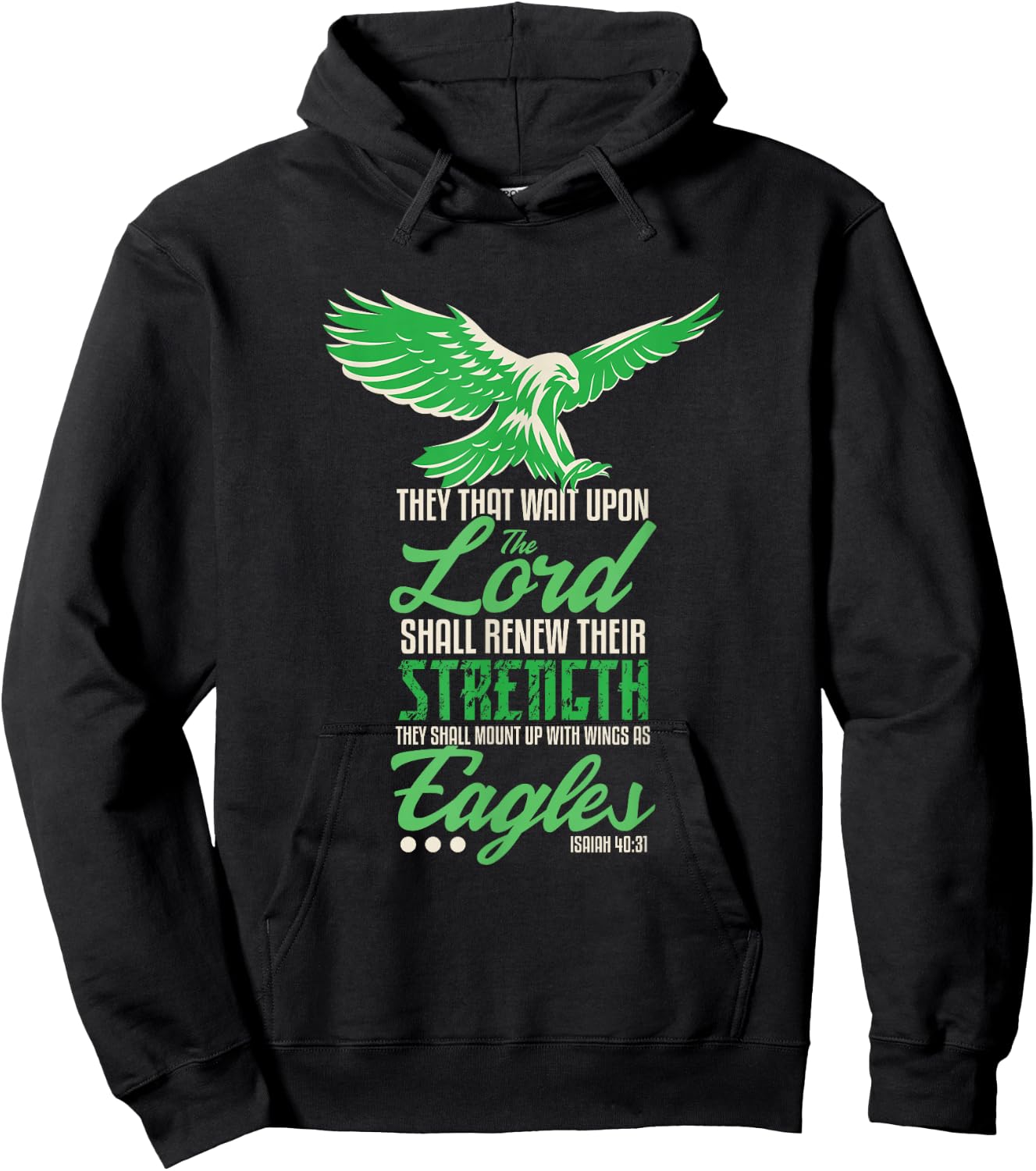 Wings like Eagle Isaja 40 31 Christian Bible Station Hoodie - Hoodie | Black