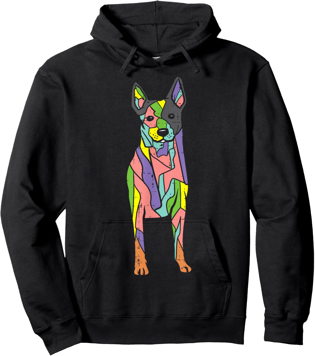 Colorful Heeler Cute Blue Red Australian Cattle Dog Art Gift Hoodie - Hoodie | Black