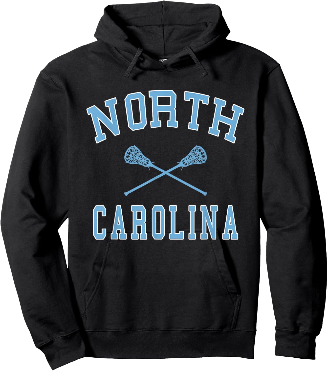 North Carolina Lacrosse Vintage NC LAX Weathered Hoodie - Hoodie | Black