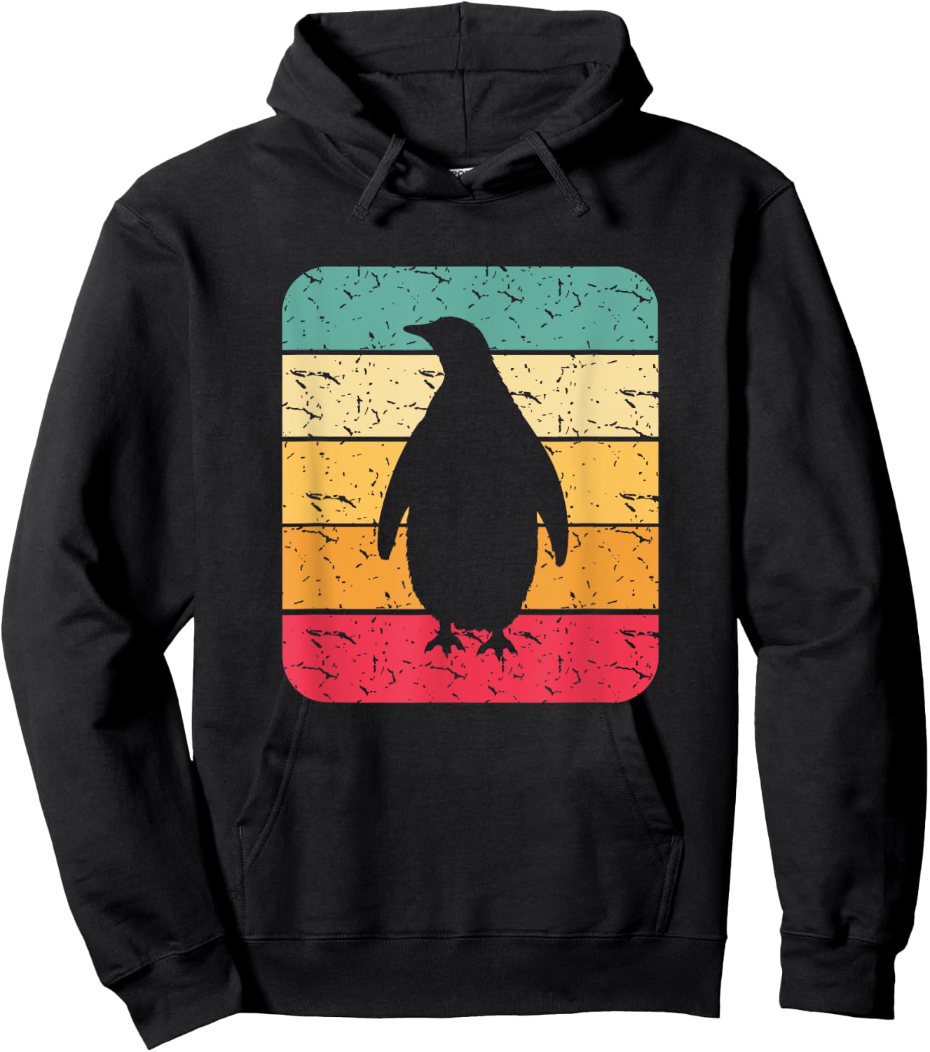 Retro Penguin Lover Gift Penguin Heart Silhouette Gifts Hoodie - Hoodie | Black