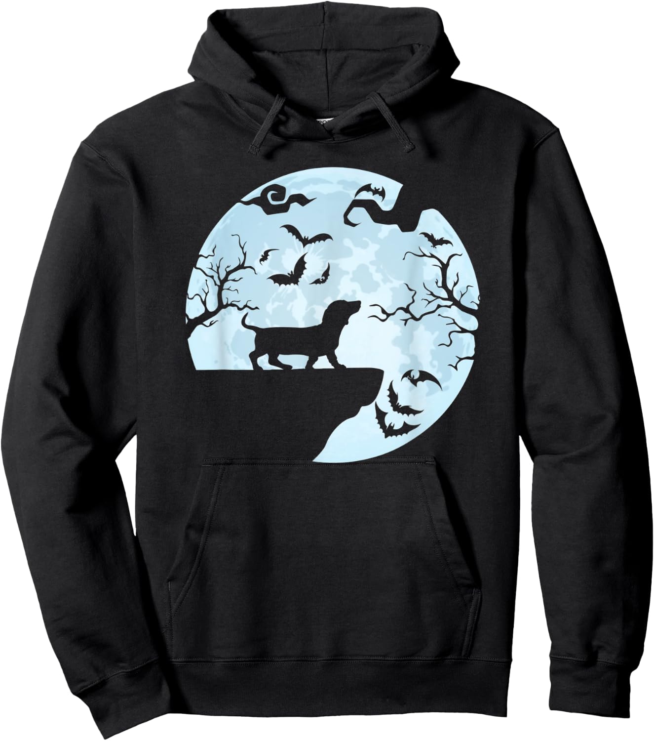Dachshund And Moon Halloween For Dachshund Lovers Hoodie - Hoodie | Black