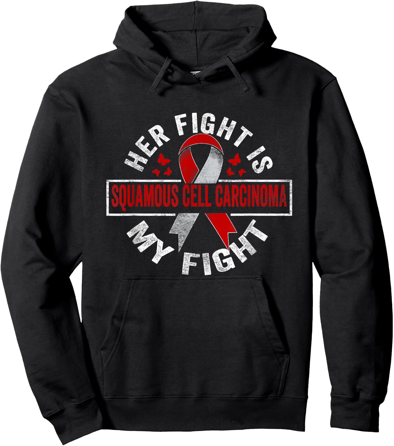 Her fight is my fight Squamous Cell Carcinoma Awareness Hoodie - Hoodie | Black