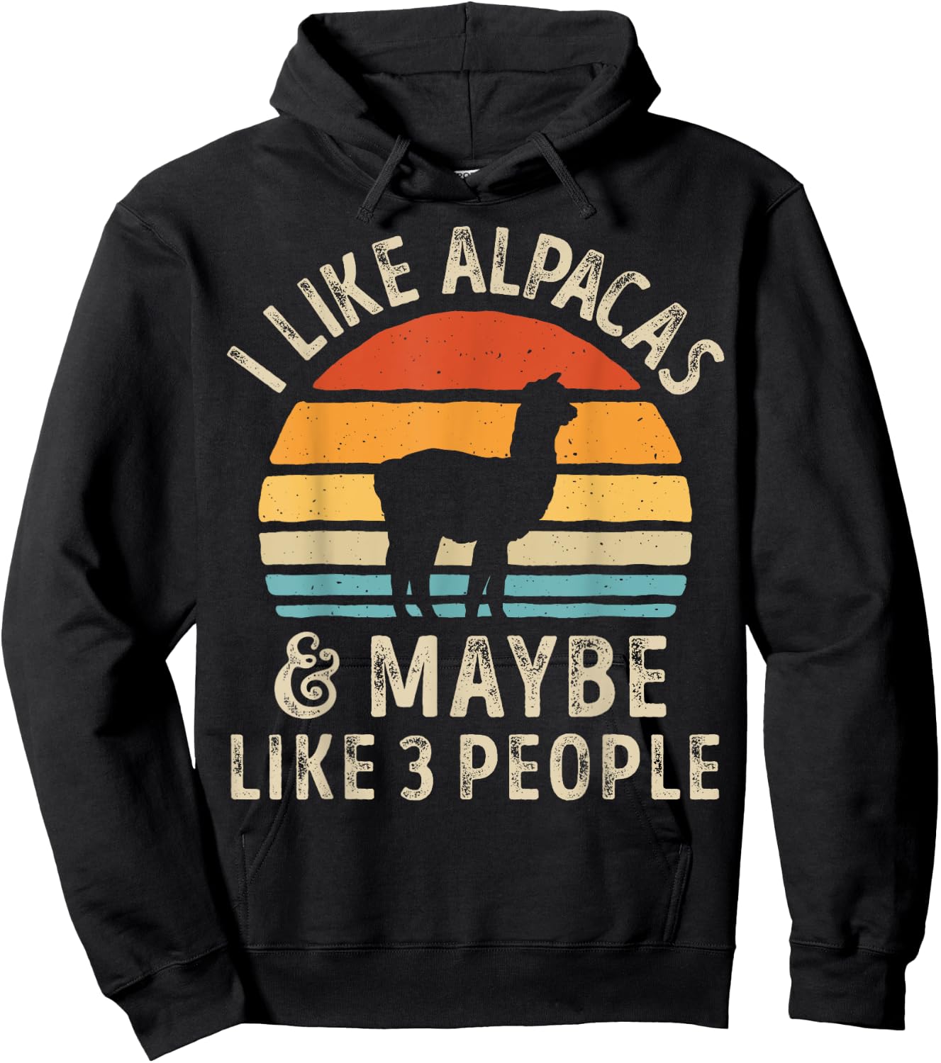 I Like Alpacas And Maybe Like 3 People Funny Alpaca Retro Hoodie - Hoodie | Black