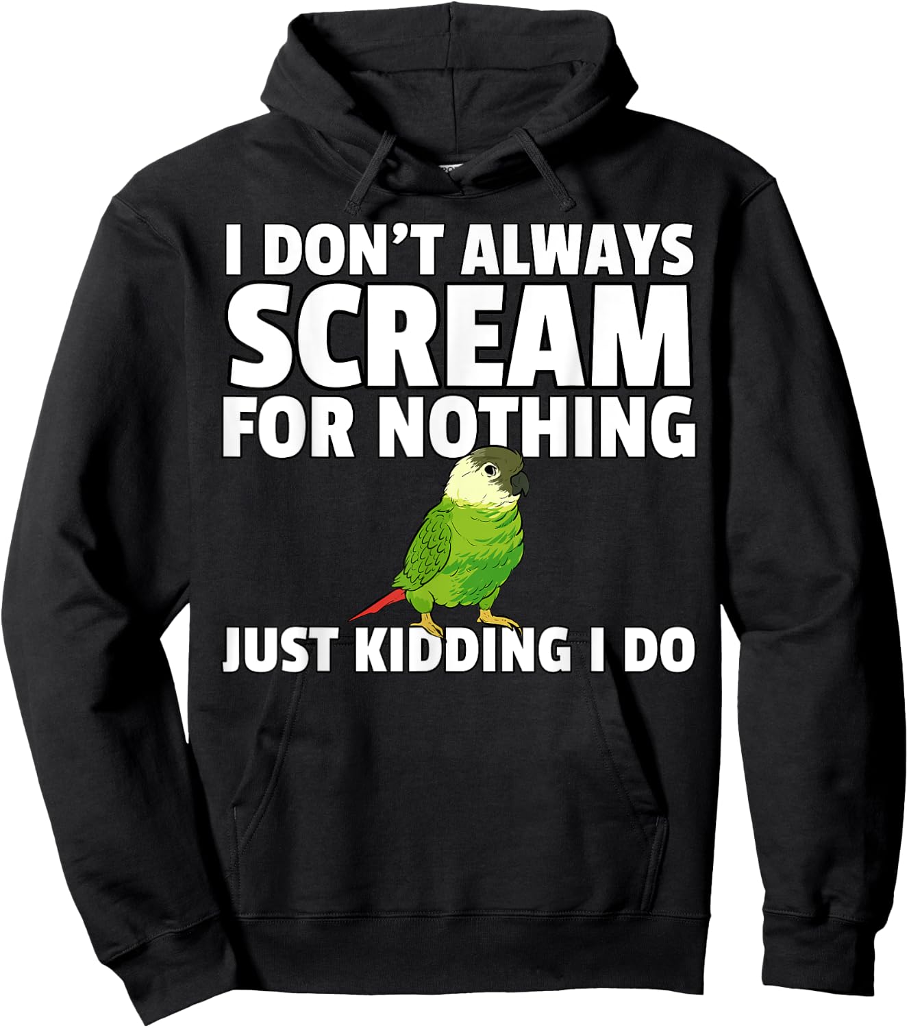 Green Cheek Conure Hoodie - Hoodie | Black