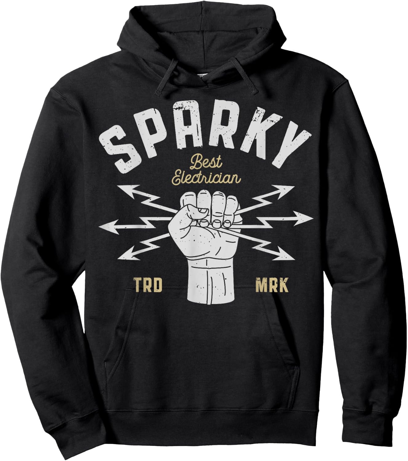 Sparky Electrician Funny Lineman Dad Retro Vintage Novelty Hoodie - Hoodie | Black