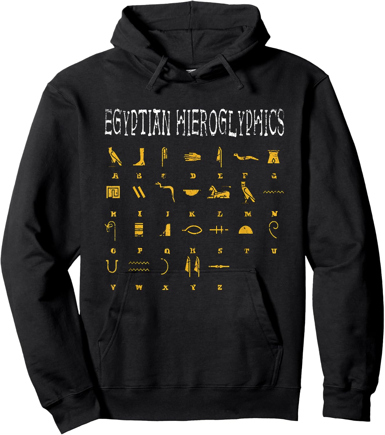 Egyptian Hieroglyphics I Egyptians Gods Ra Abc Alphabet Hoodie - Hoodie | Black