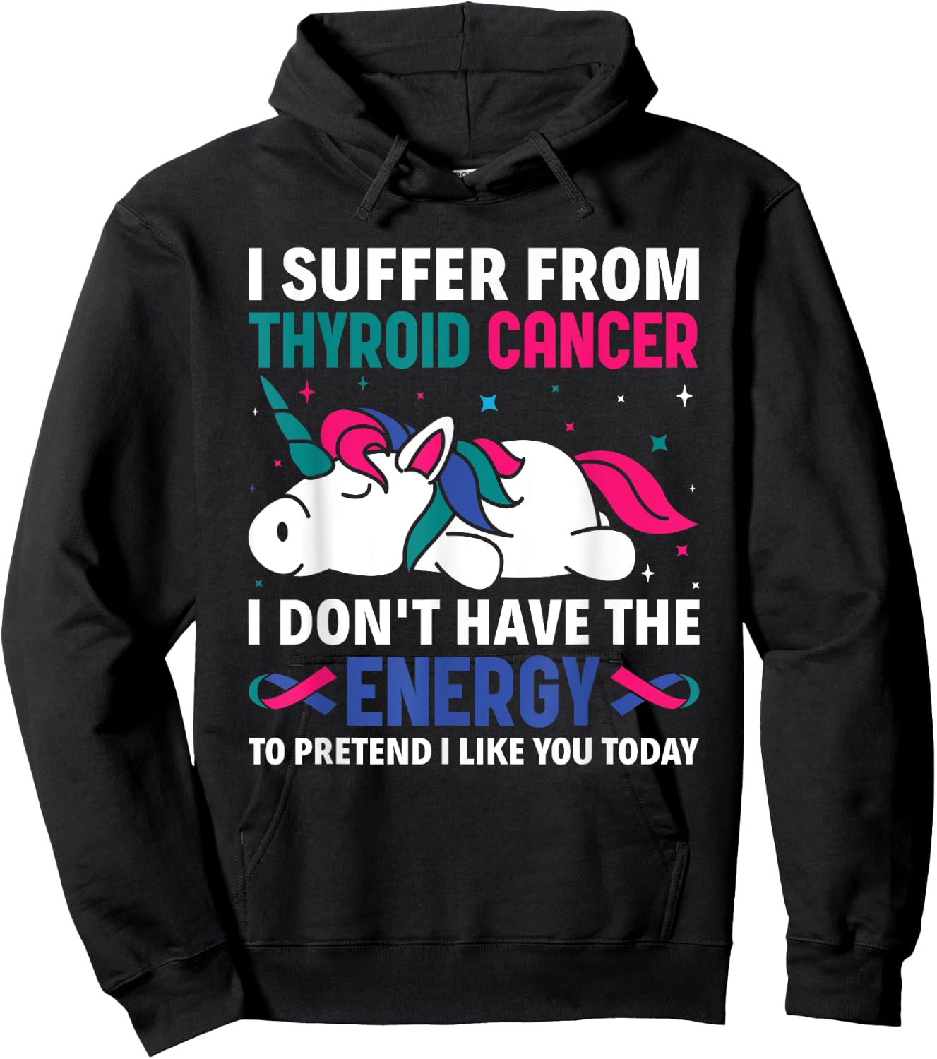 I Suffer From Thyroid Cancer Warrior Warrior Awareness Hoodie - Hoodie | Black