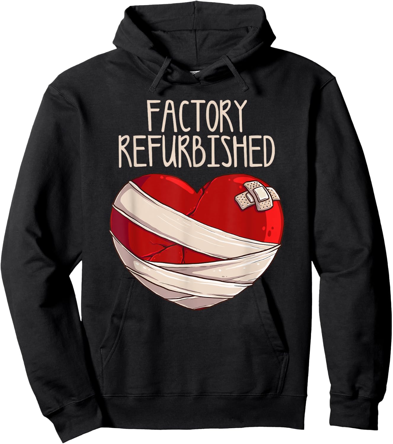 Cool Factory Refurbished Heart Funny Open Heart Surgery Gift Hoodie - Hoodie | Black