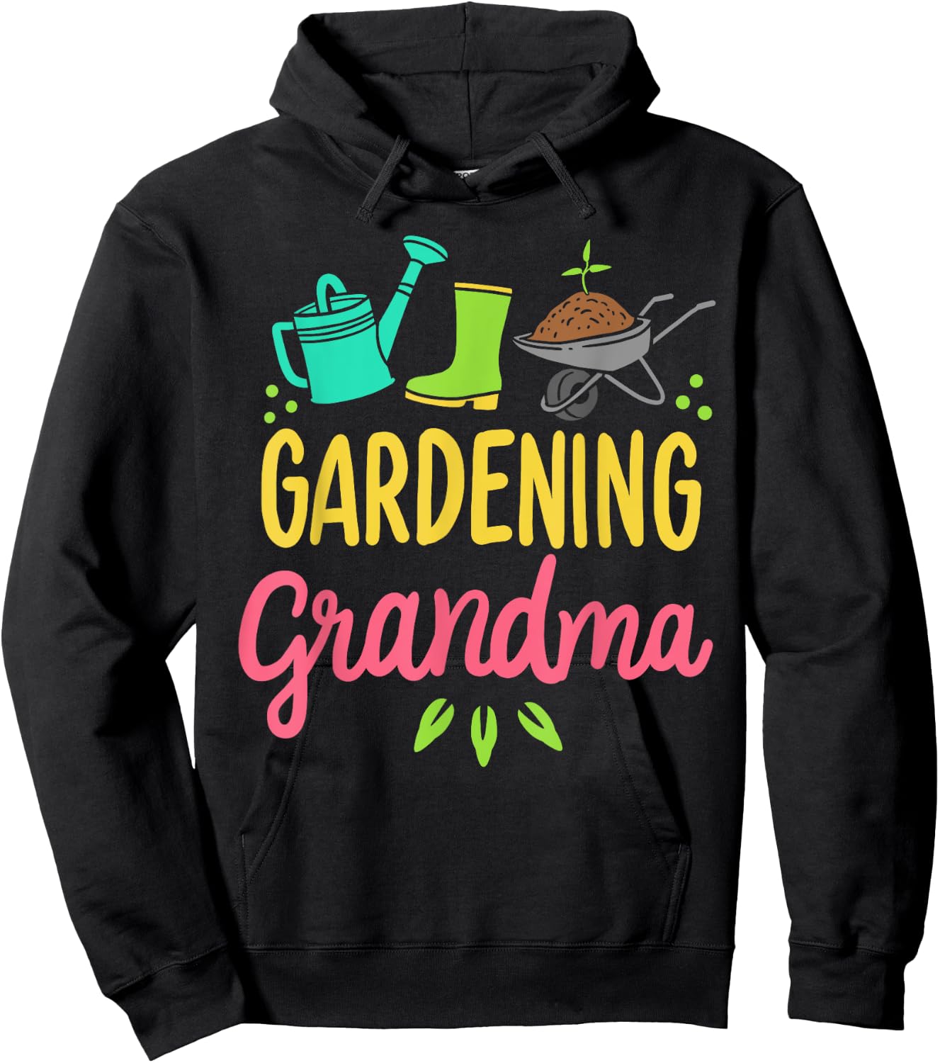 Cute Gardening Grandma Gift Funny Vegetable Garden Gardener Hoodie - Hoodie | Black