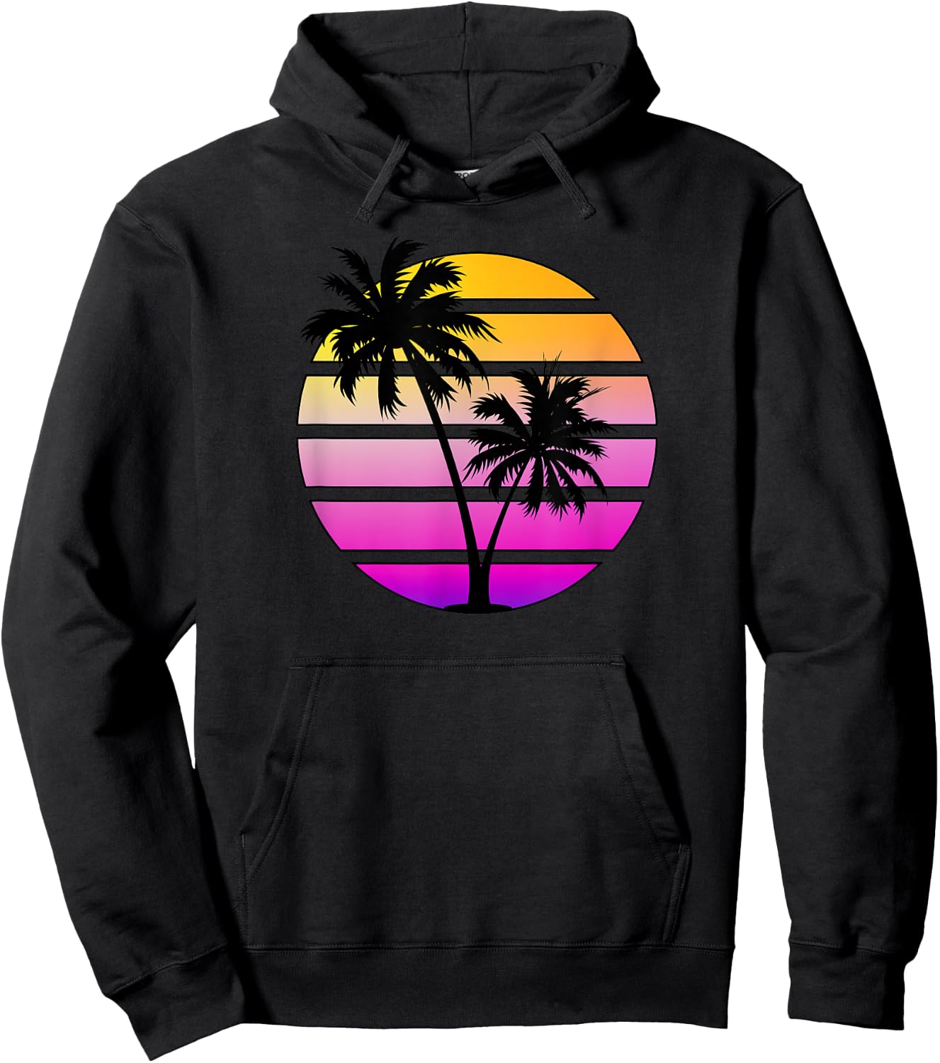 Synthwave Sunset Shirt Hoodie - Hoodie | Black