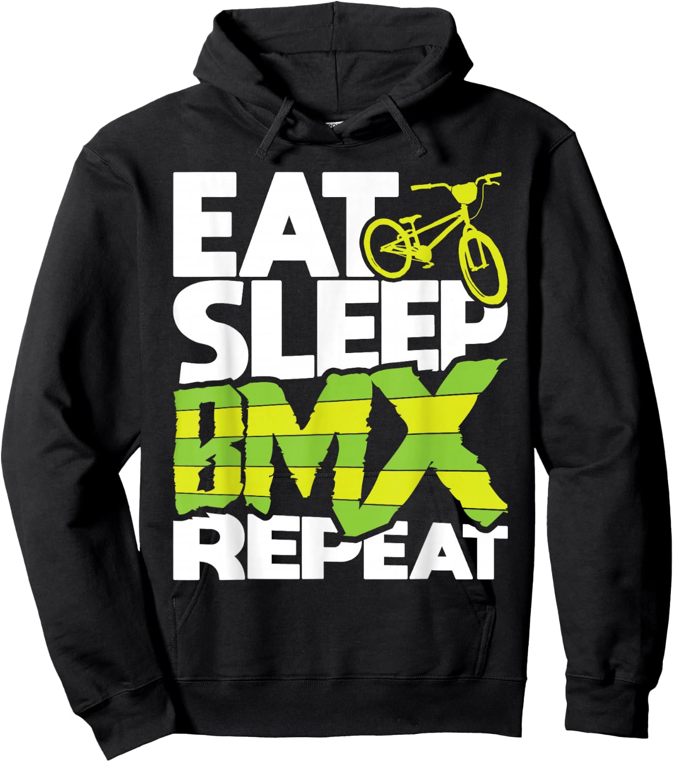 Eat Sleep BMX Repeat - Funny BMX Rider Bicycle Motocross Hoodie - Hoodie | Black