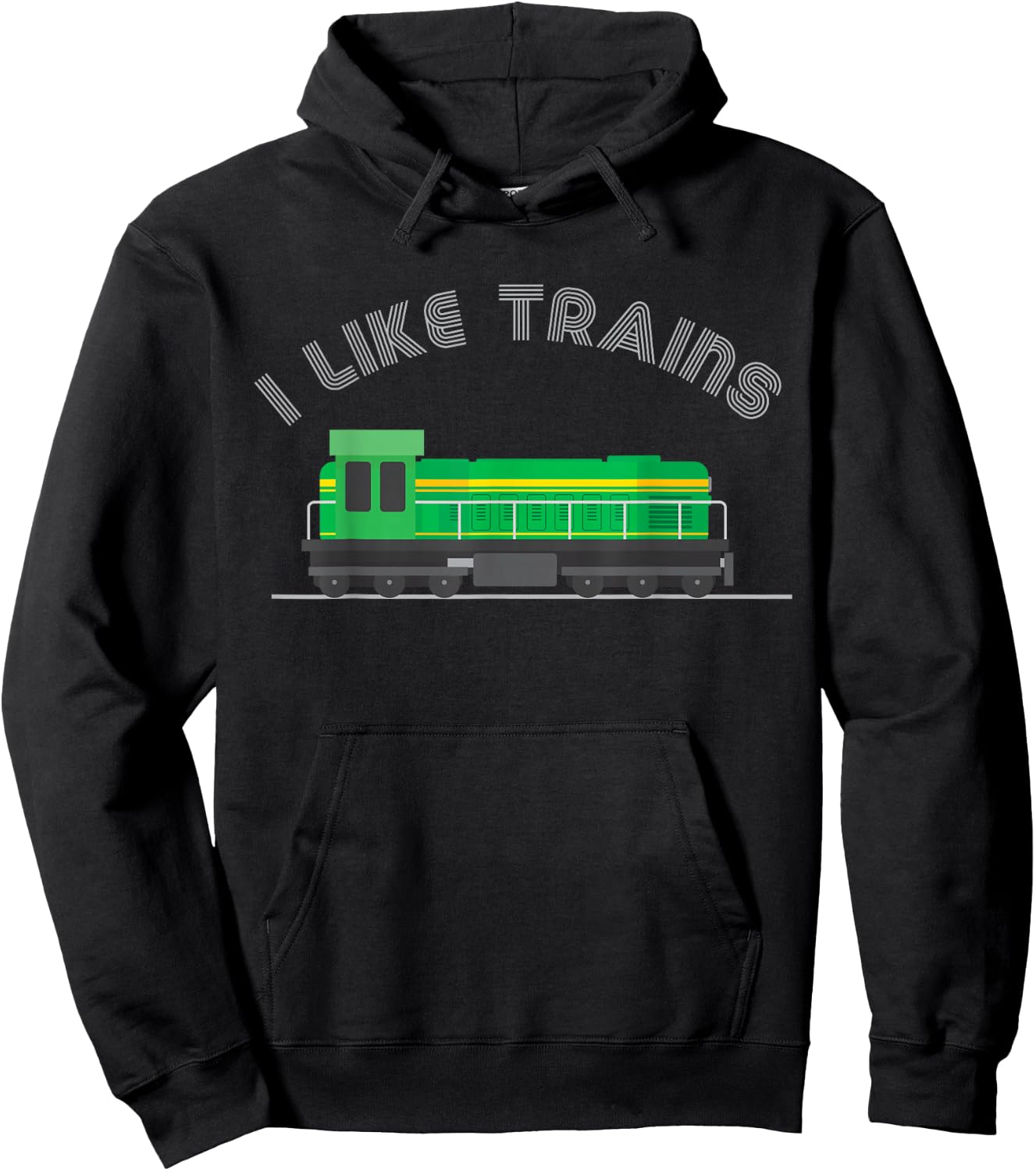Model Train Collector Kids Railroad Diesel I Like Trains Hoodie - Hoodie | Black