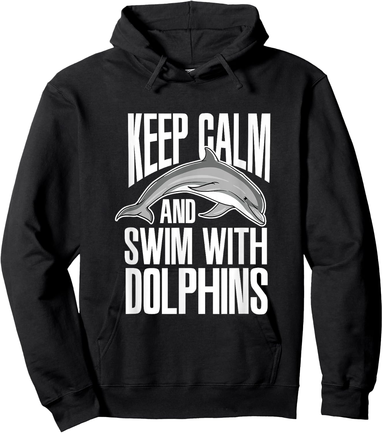 Keep Calm And Swim With Dolphins Cute Dolphin Hoodie - Hoodie | Black