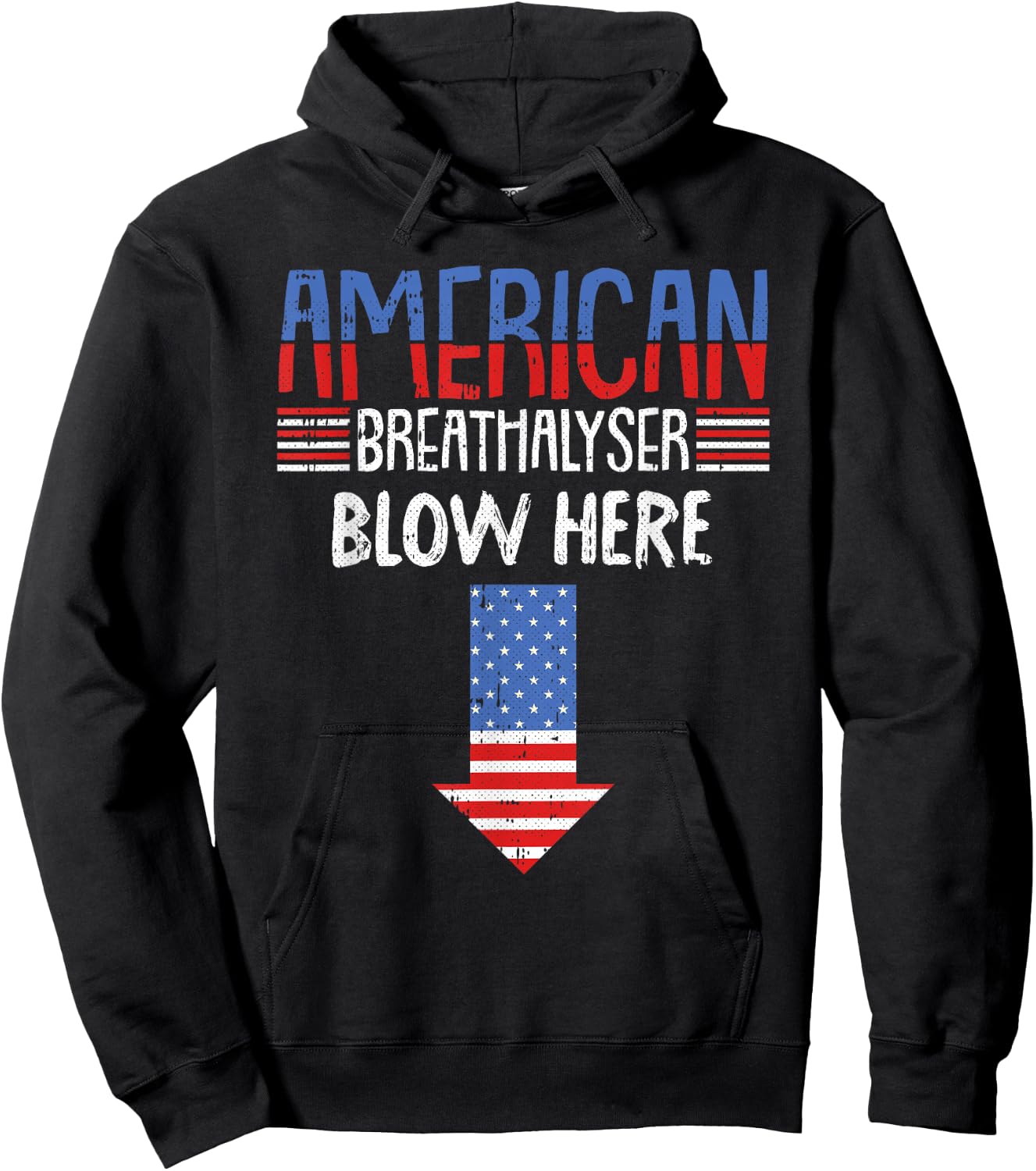 Breathalyzer 4th of July Funny American Flag Patriotic Small Hoodie - Hoodie | Black