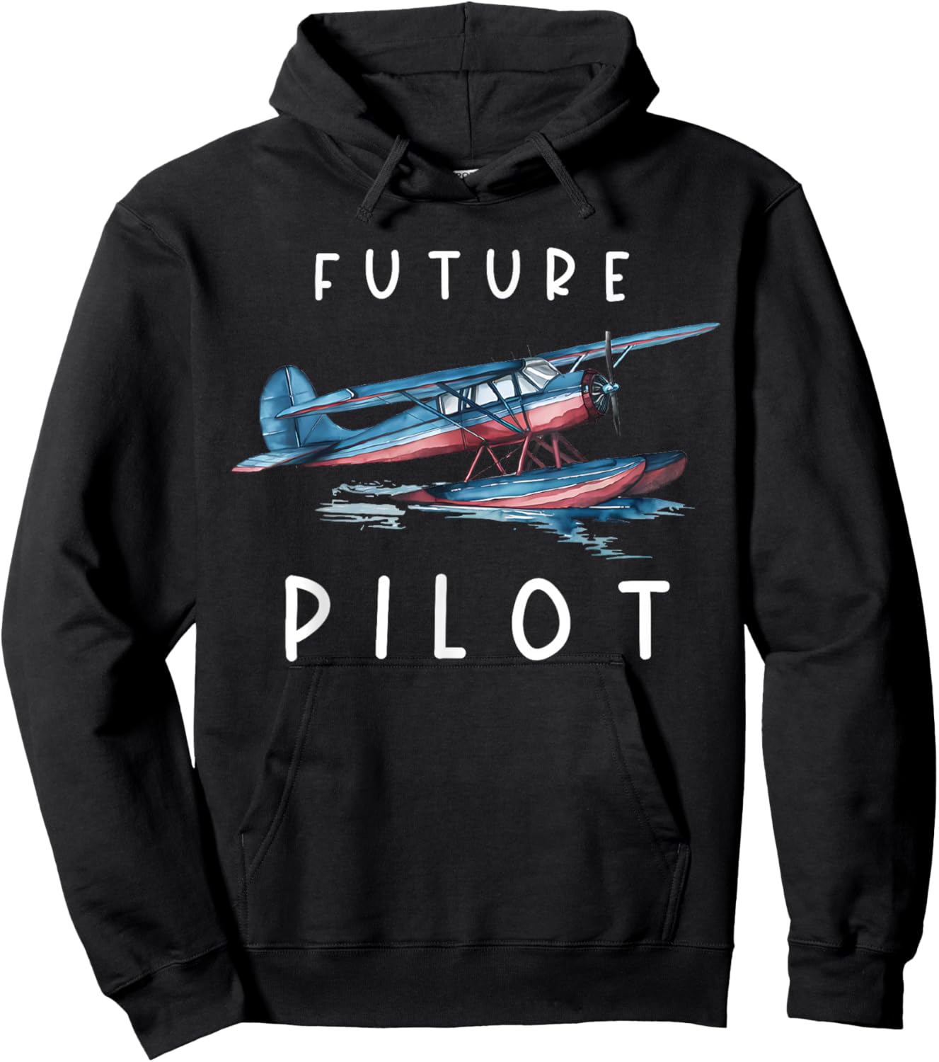 Future Pilot Seaplane Toddler Float Airplane Pilot Kids Hoodie - Hoodie | Black