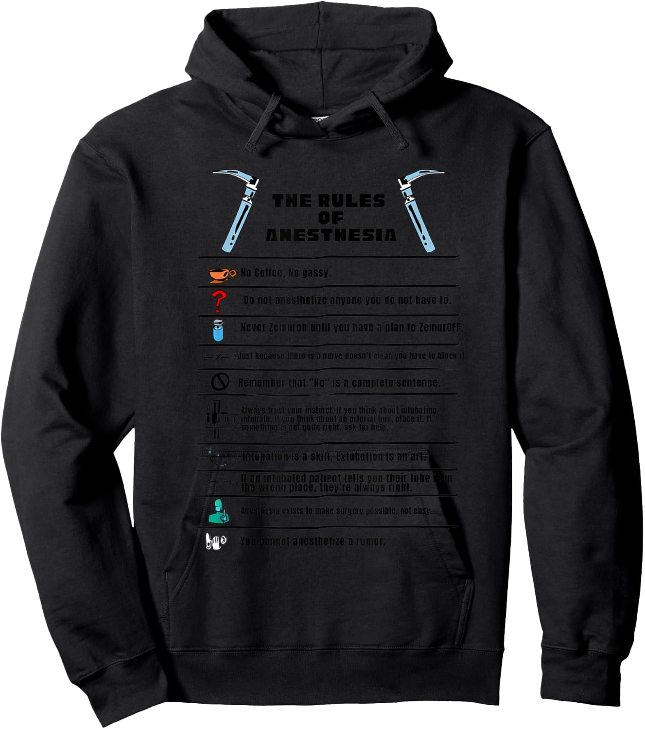 The Rules of Anesthesia Hoodie - Hoodie | Black
