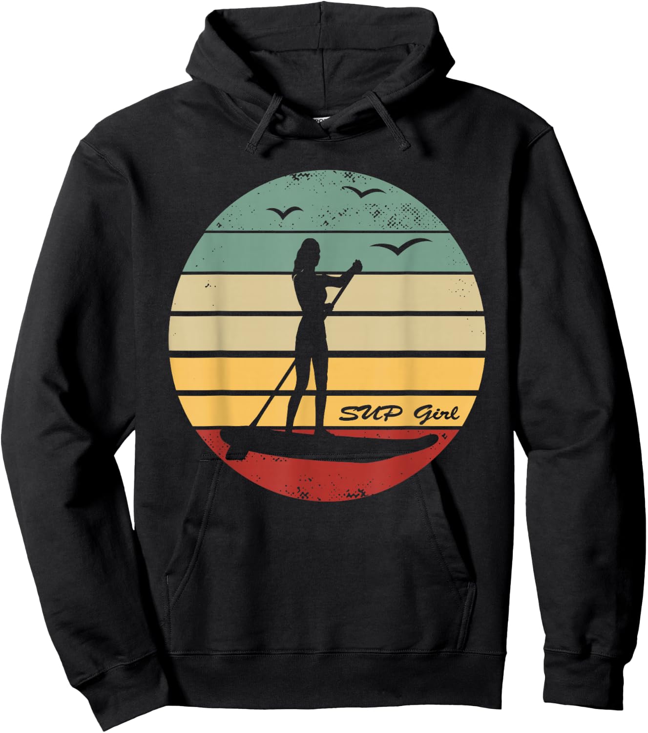 SUP Girl - Retro Stand Up Paddle Board - Water Sports Women Hoodie - Hoodie | Black