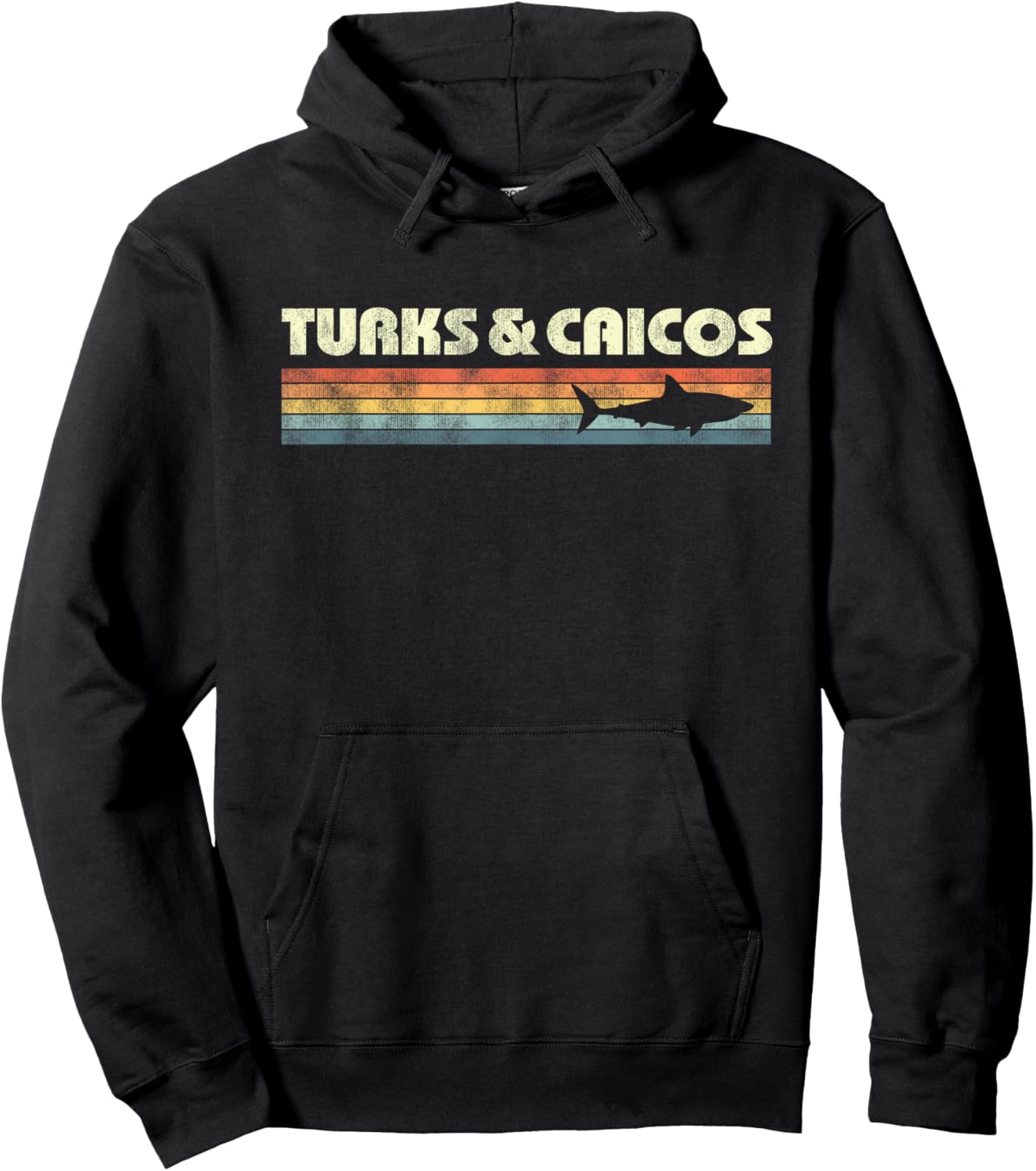 Turks and Caicos Islands Shark Vacation Souvenir 2024 Hoodie - Hoodie | Black