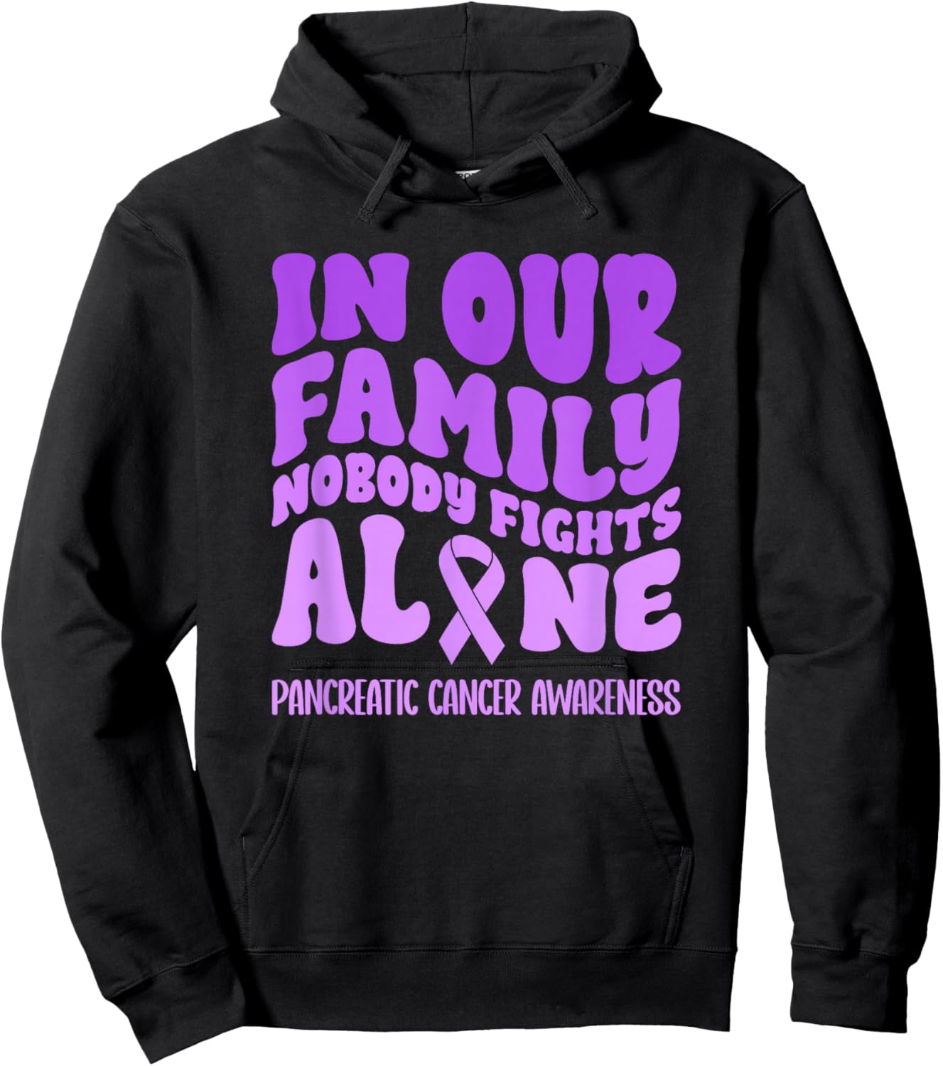In Our Family Nobody Fights Alone Pancreatic Cancer Hoodie - Hoodie | Black