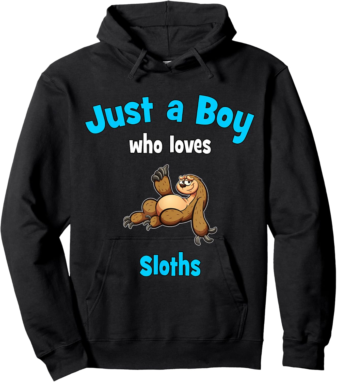 Sloth Shirt for Boys | Children's Sloth Hoodie - Hoodie | Black