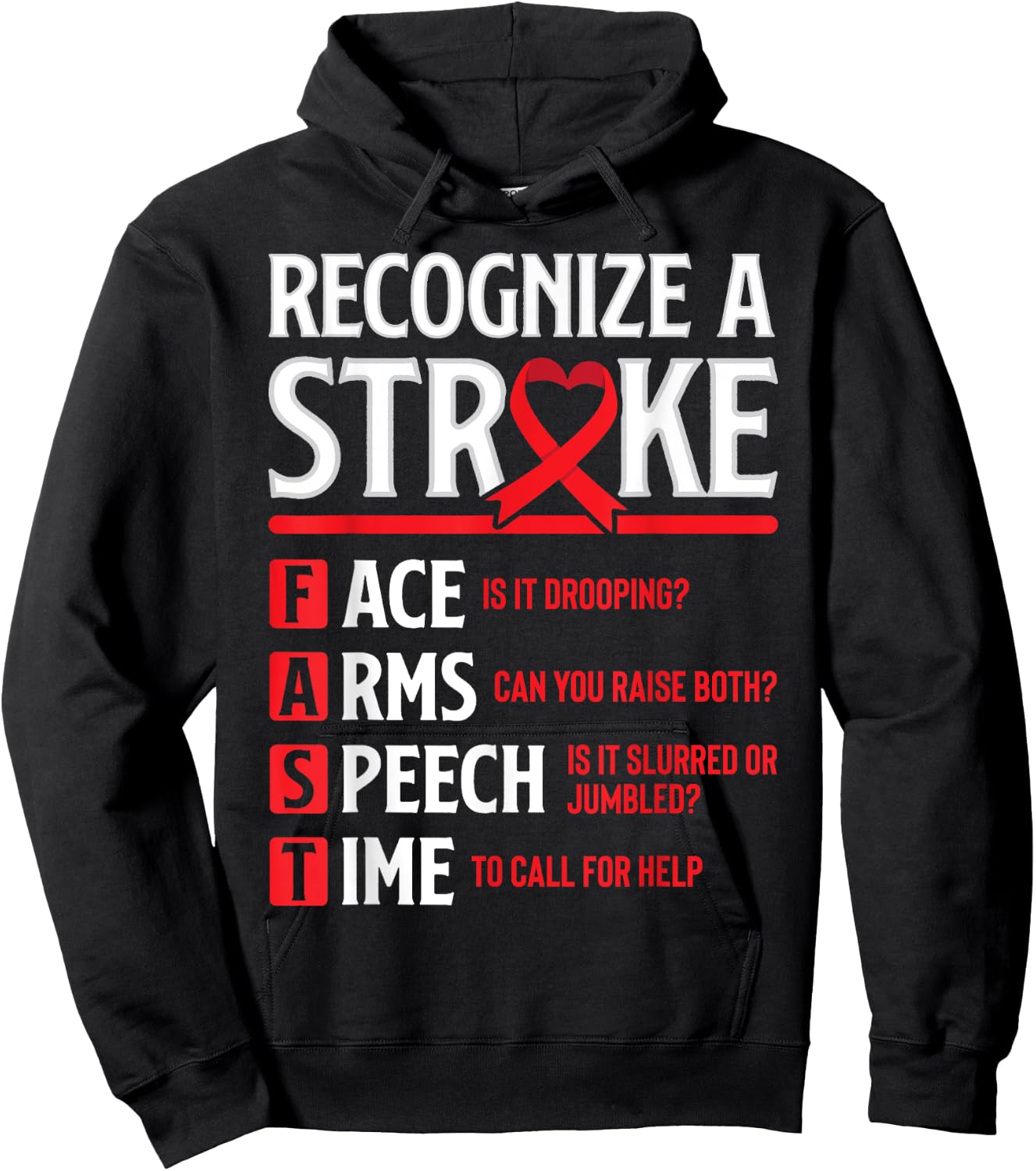 Recognize Stroke Fast Warrior Survivor Stroke Awareness Hoodie - Hoodie | Black