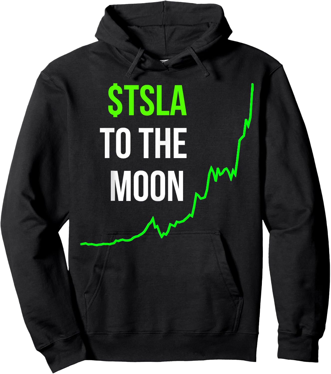 TSLA To The Moon Teslanaire Tslanaire Graph Stocks Hoodie - Hoodie | Black