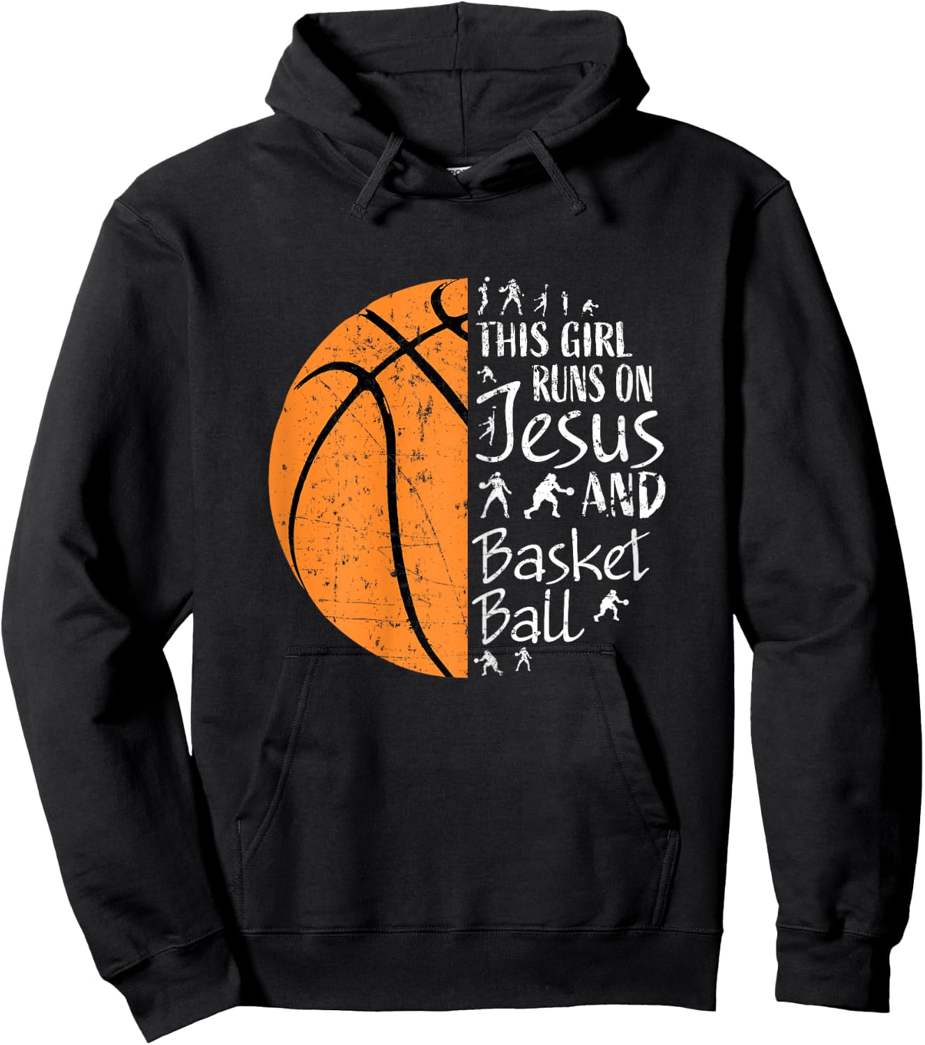 This Girl Runs On Jesus And Basketball Christian Gift Hoodie - Hoodie | Black