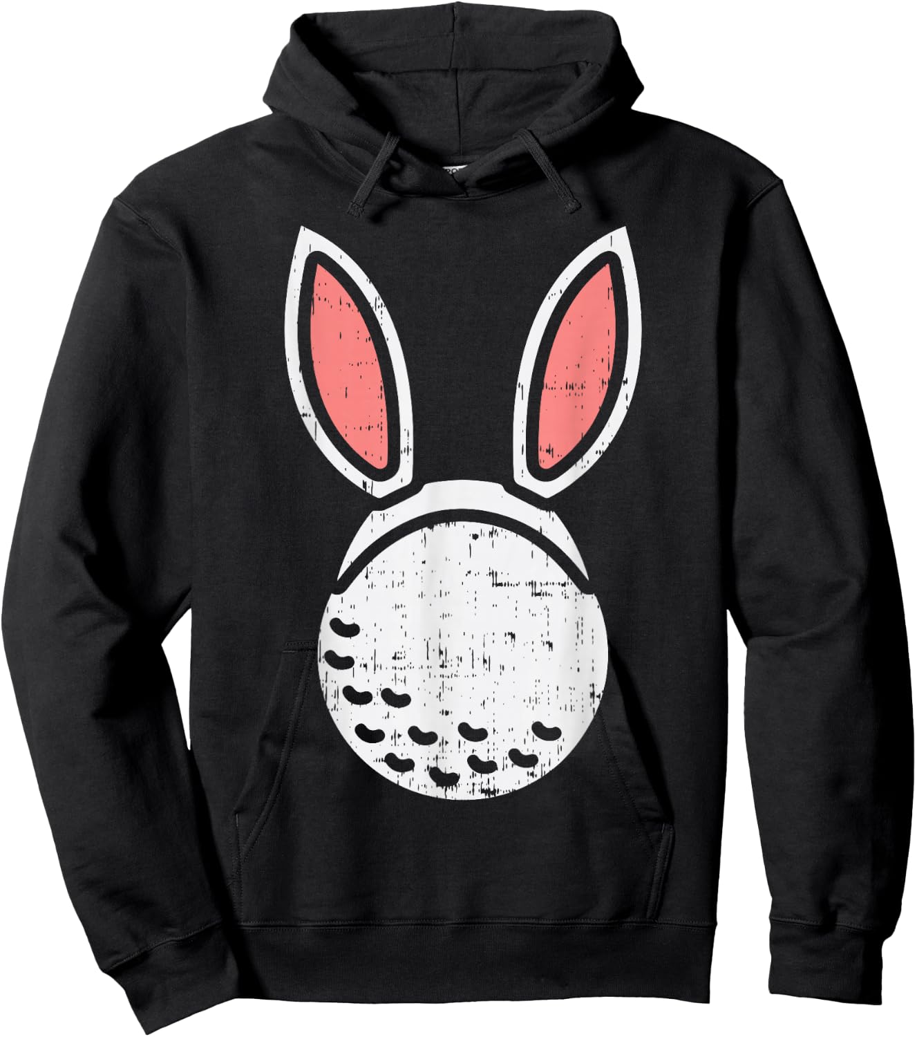 Golf Ball Bunny Ears Funny Golfing Easter Golfer Gift Hoodie - Hoodie | Black