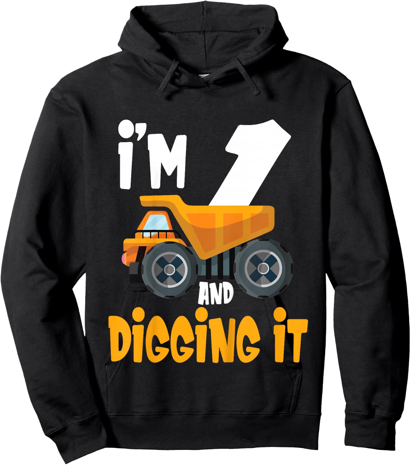 Kids I'm 1 and digging it 1 year old 1st Birthday Boy I'm 1 Hoodie - Hoodie | Black