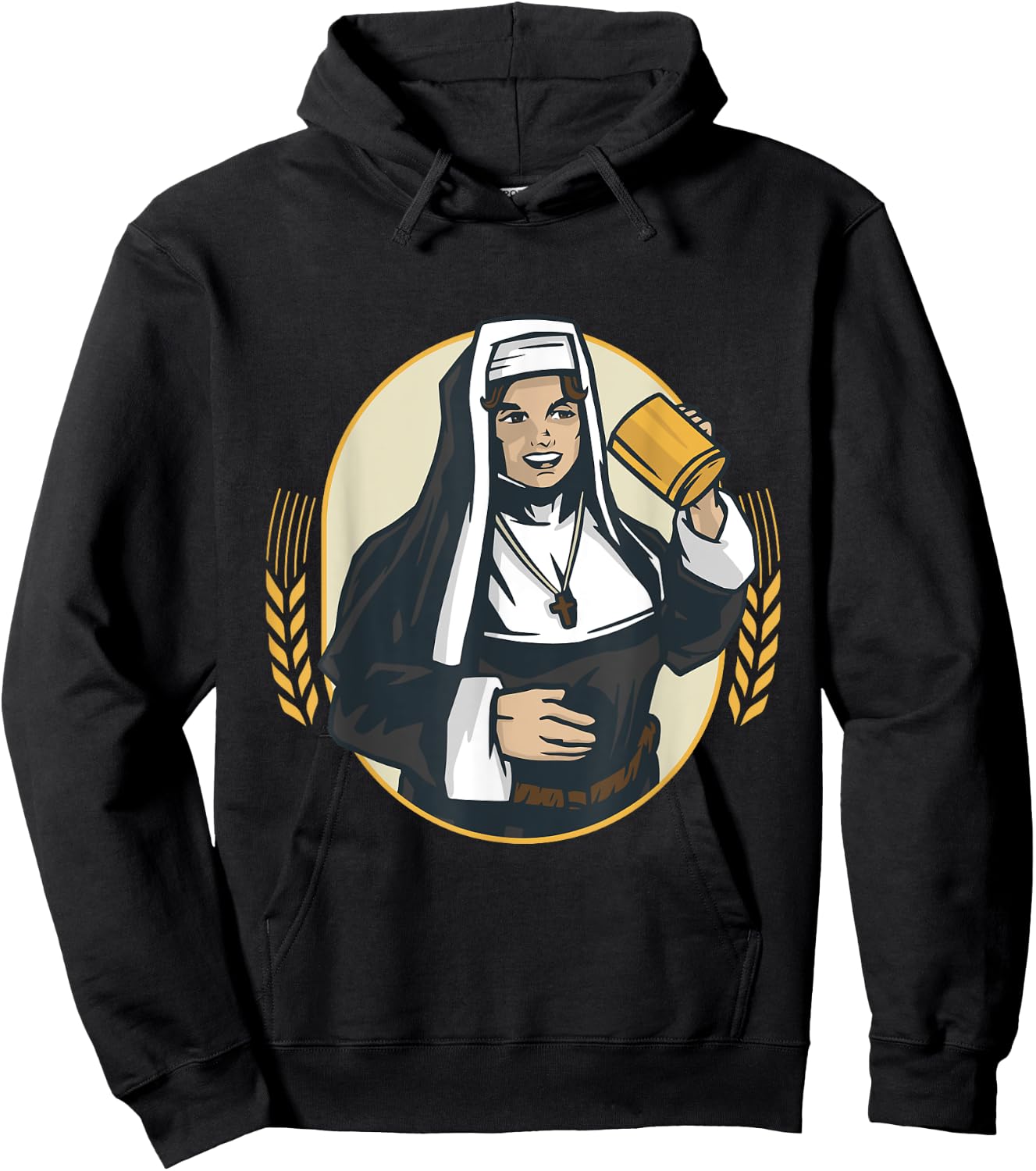 Nun drinks beer Hoodie - Hoodie | Black