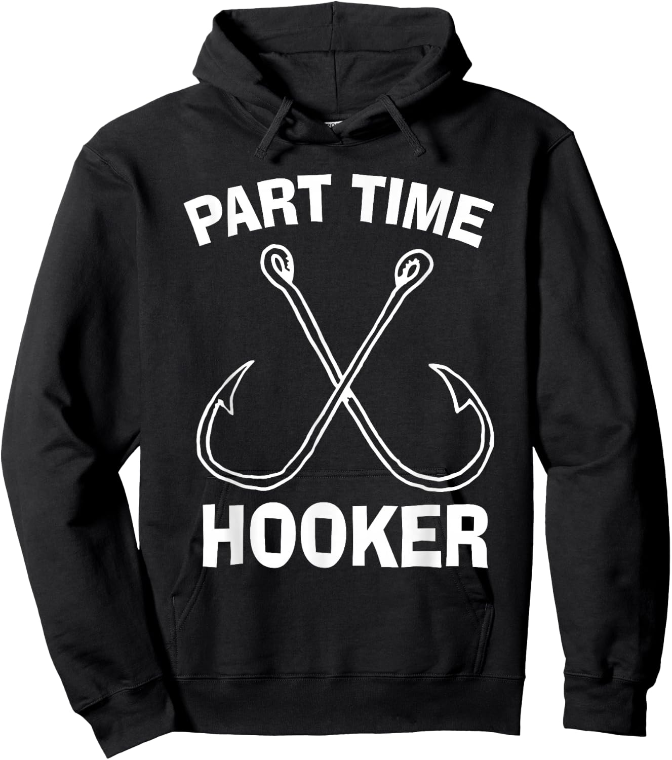 Fishing Gear Funny Part Time Vintage Gift Hooker Hoodie - Hoodie | Black