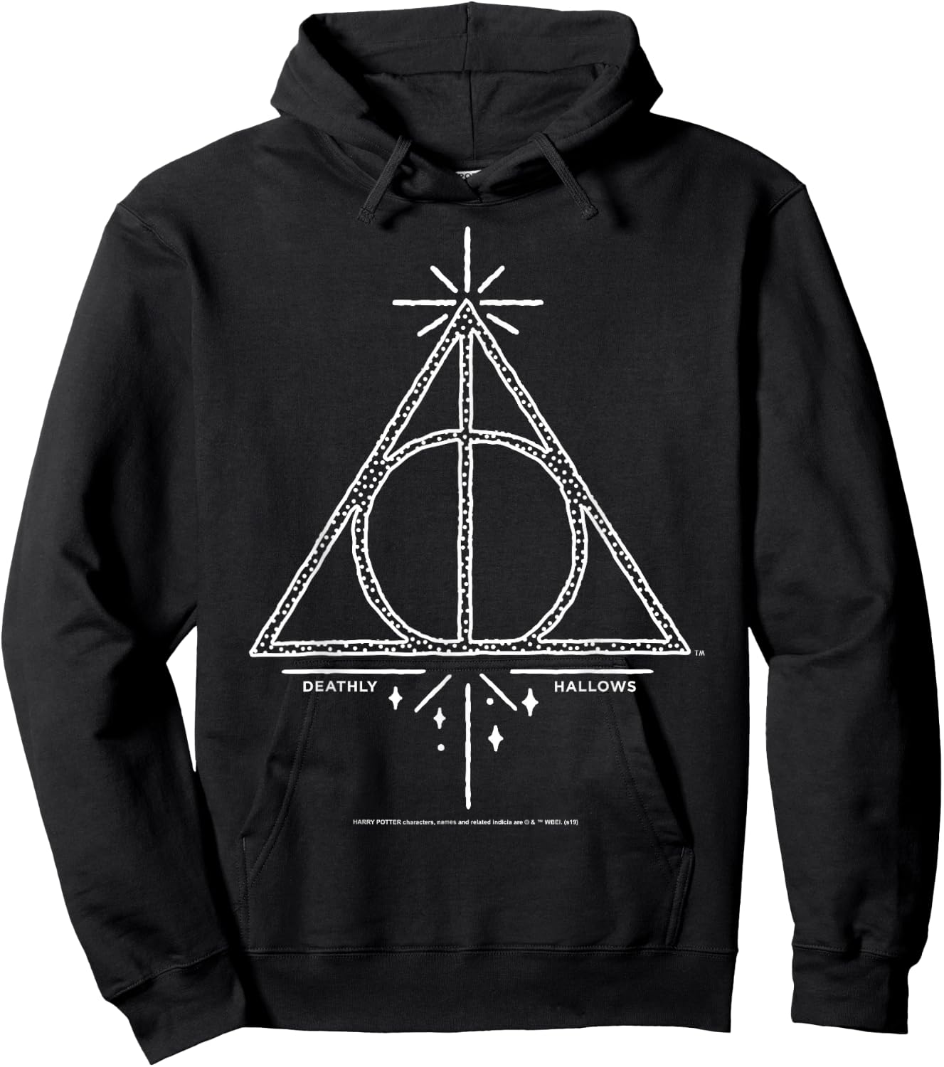Harry Potter Deathly Hallows Symbol Line Art Hoodie - Hoodie | Black