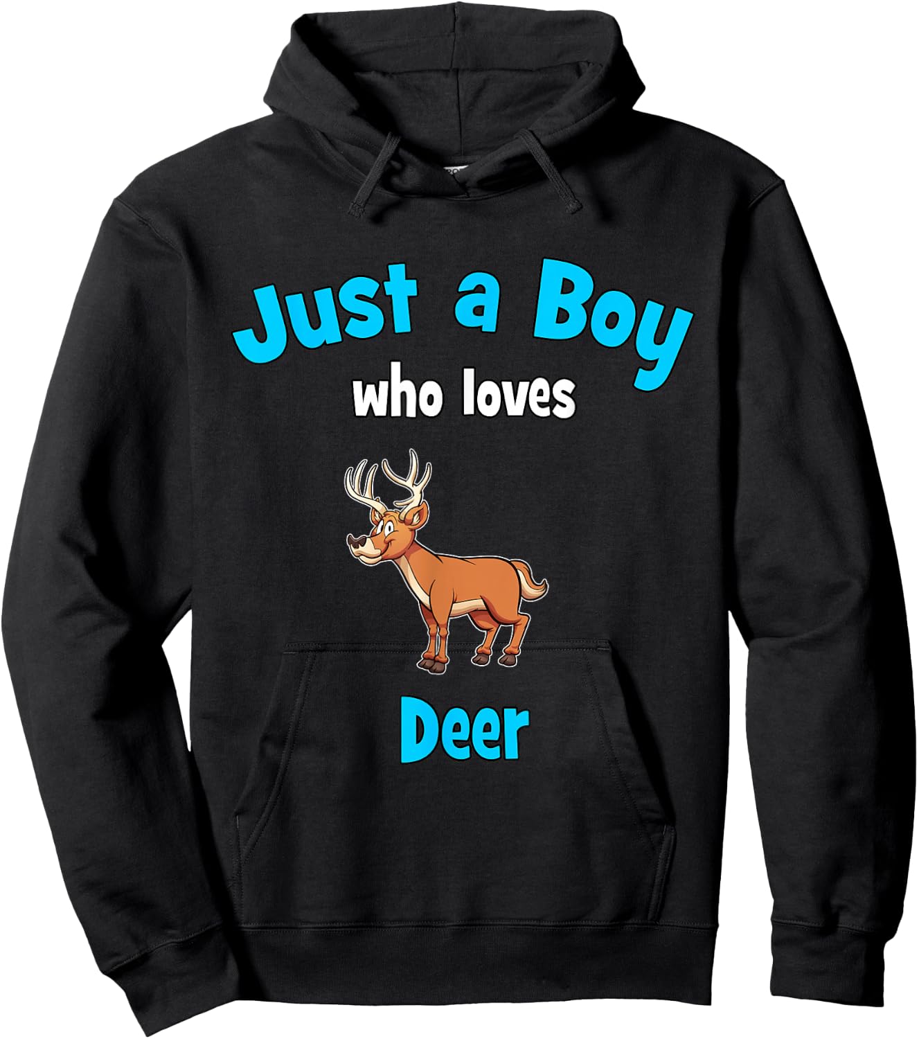Stag Shirt for Boys | Children's Deer Hoodie - Hoodie | Black
