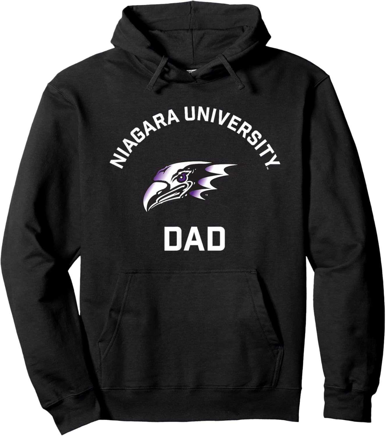Niagara University Purple Eagles Arched Dad Hoodie - Hoodie | Black