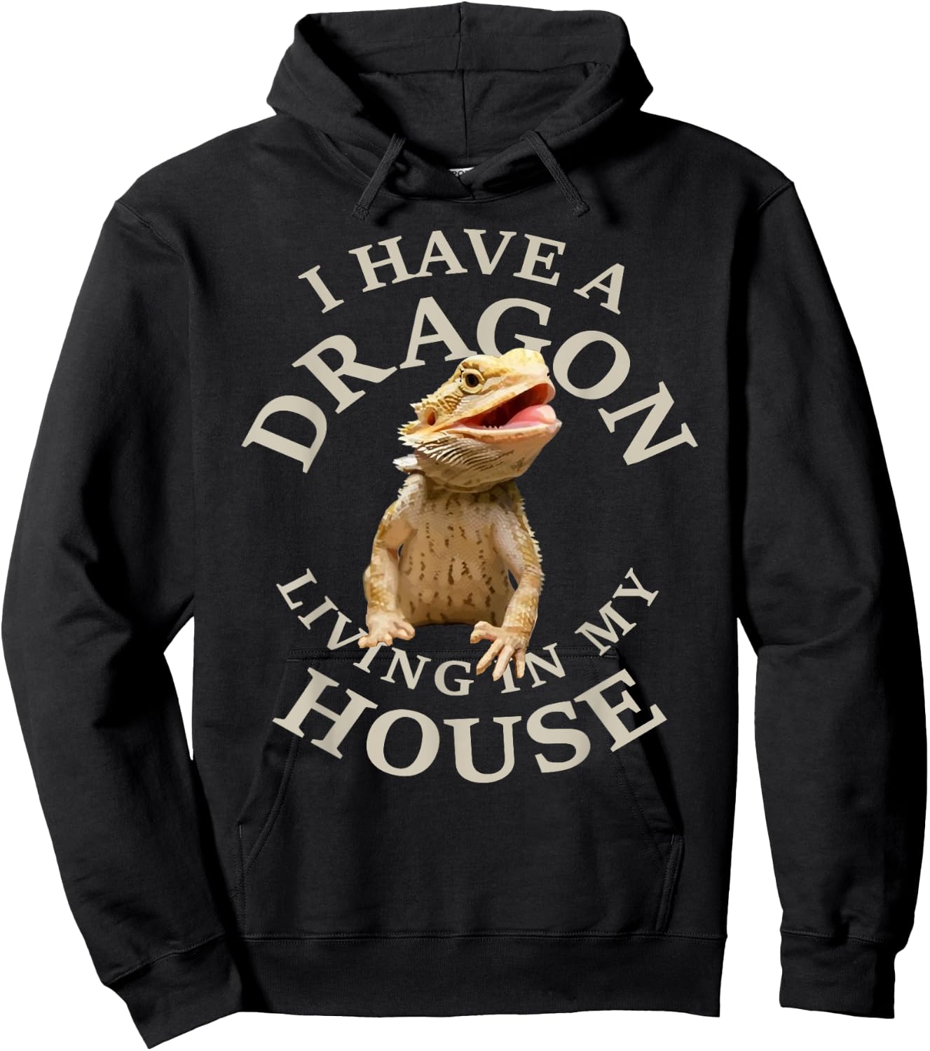 Bearded Dragon Design Youth Lizard Gift Clothing Pocket Hoodie - Hoodie | Black