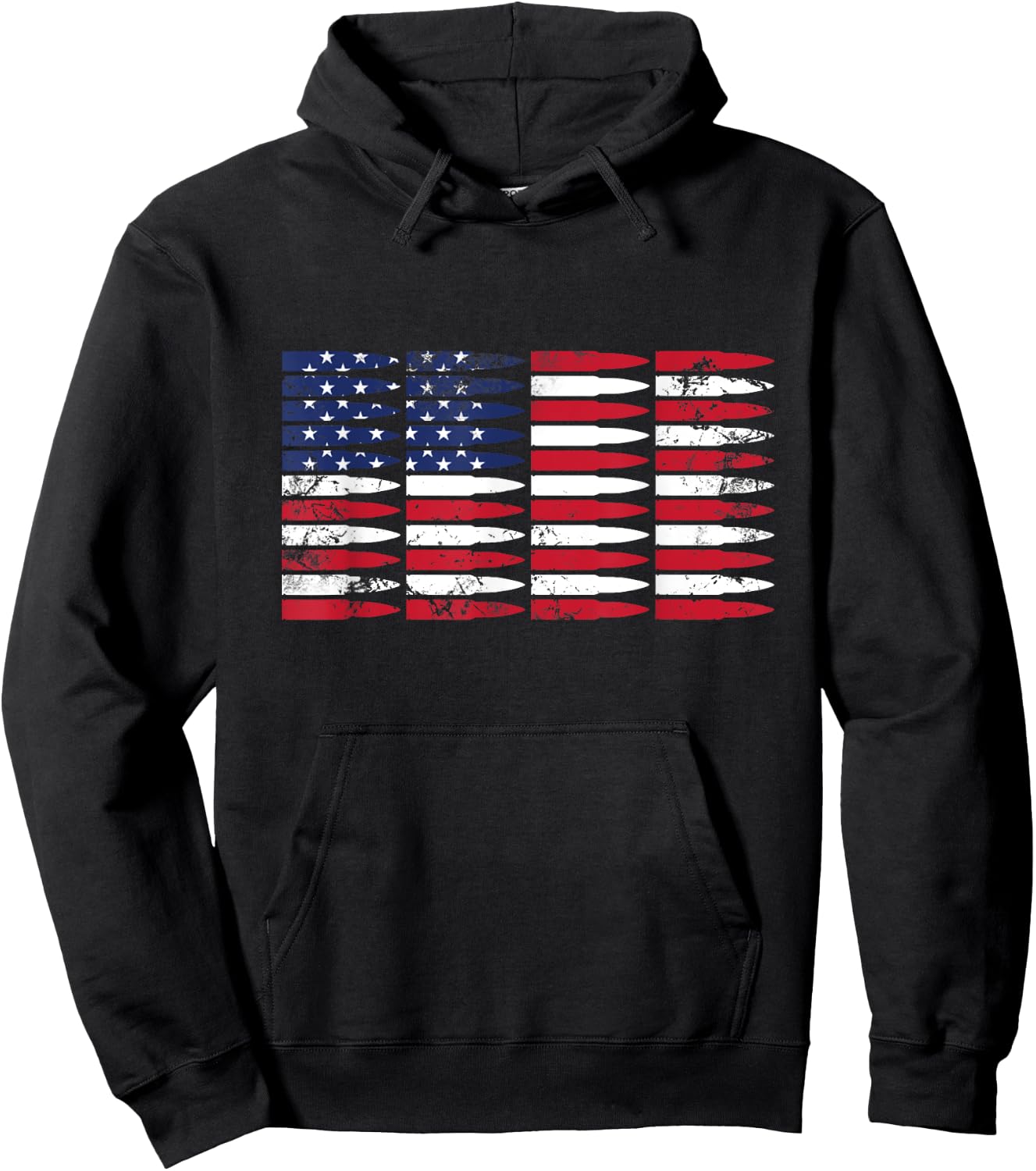 Pro Gun American US Flag Bullets Banner America 4th of July Women Men Hoodie - Hoodie | Black