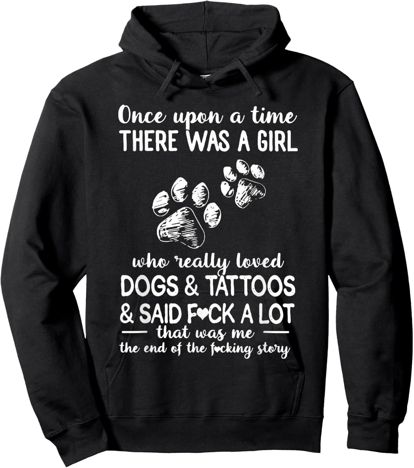 There Was A Girl Who Really Loved Dogs And Tattoos Hoodie - Hoodie | Black