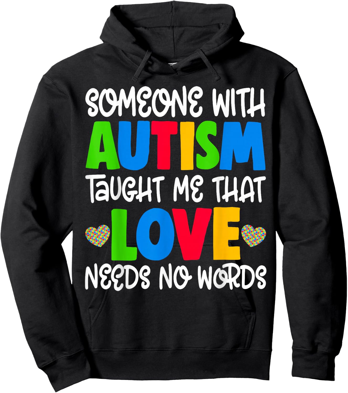 Love Autism Shirt Autism Mom Gift Hoodie - Hoodie | Black