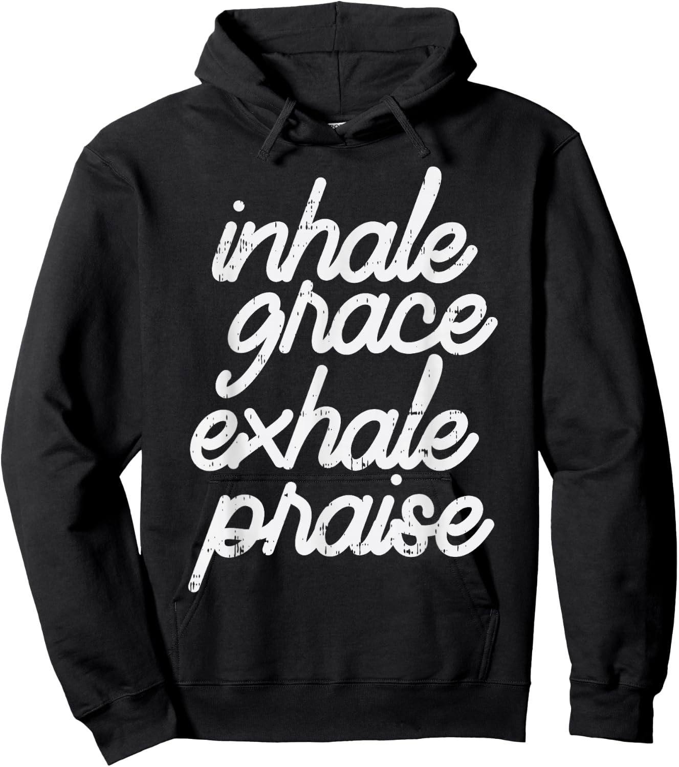 Inhale Grace Exhale Praise God Jesus Faith Christian Gift Hoodie - Hoodie | Black