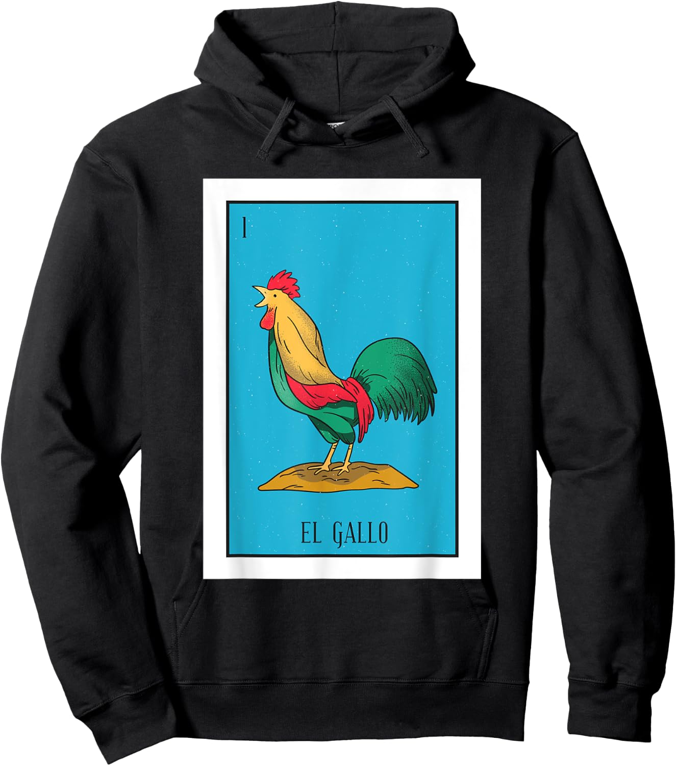 El Chicken Lottery Gift The Chicken Card Mexican Lottery Hoodie - Hoodie | Black
