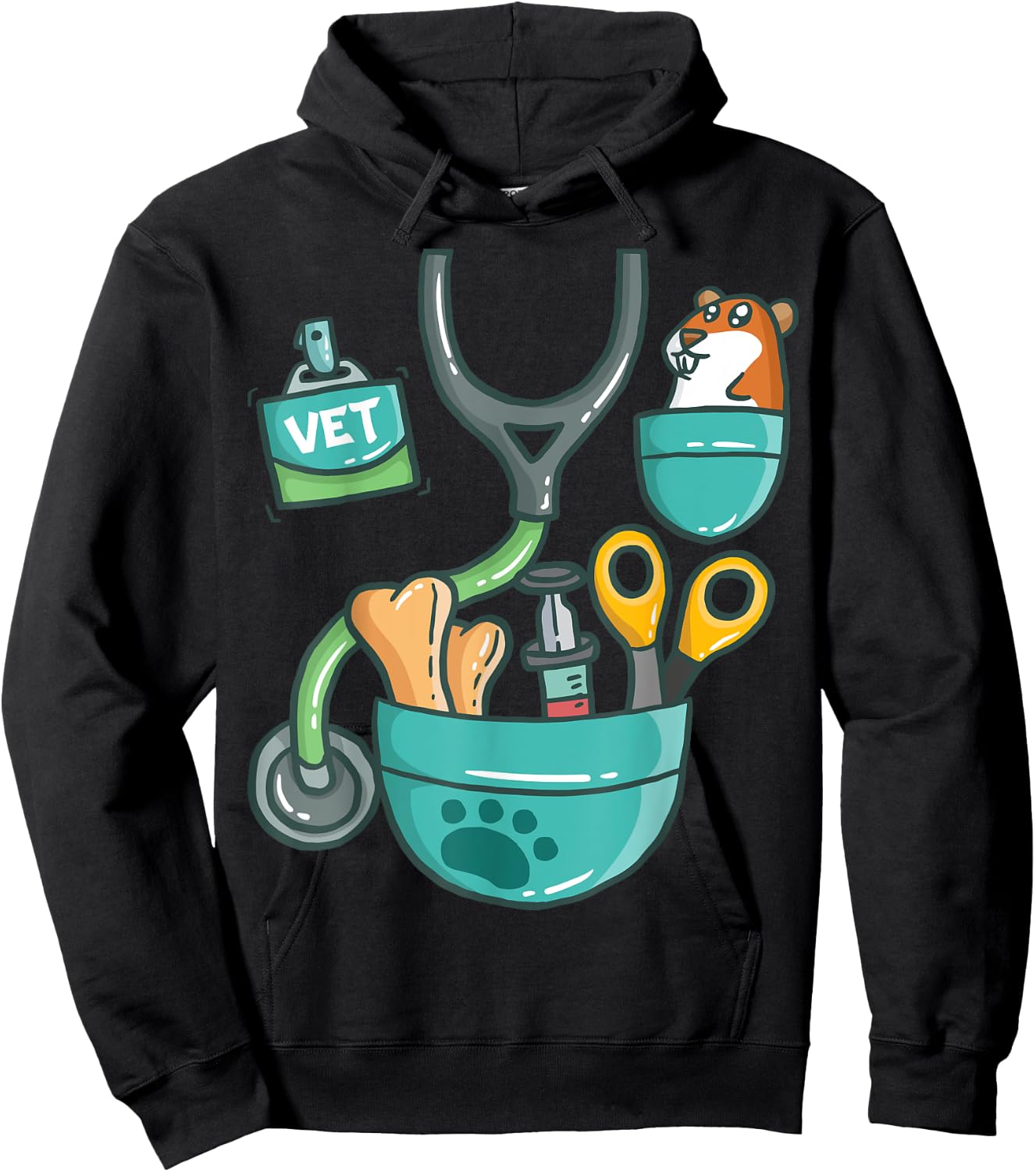 Veterinary Animal Zoo Animals Veterinarian Halloween Costume Hoodie - Hoodie | Black