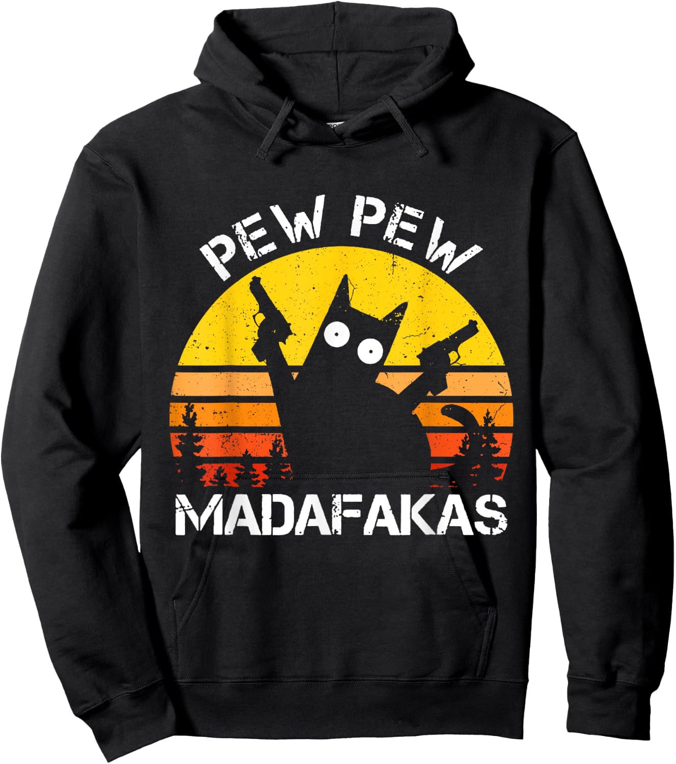 CAT - Pew Pew Madafakas Crazy Summer Cat with Gun Women Hoodie - Hoodie | Black