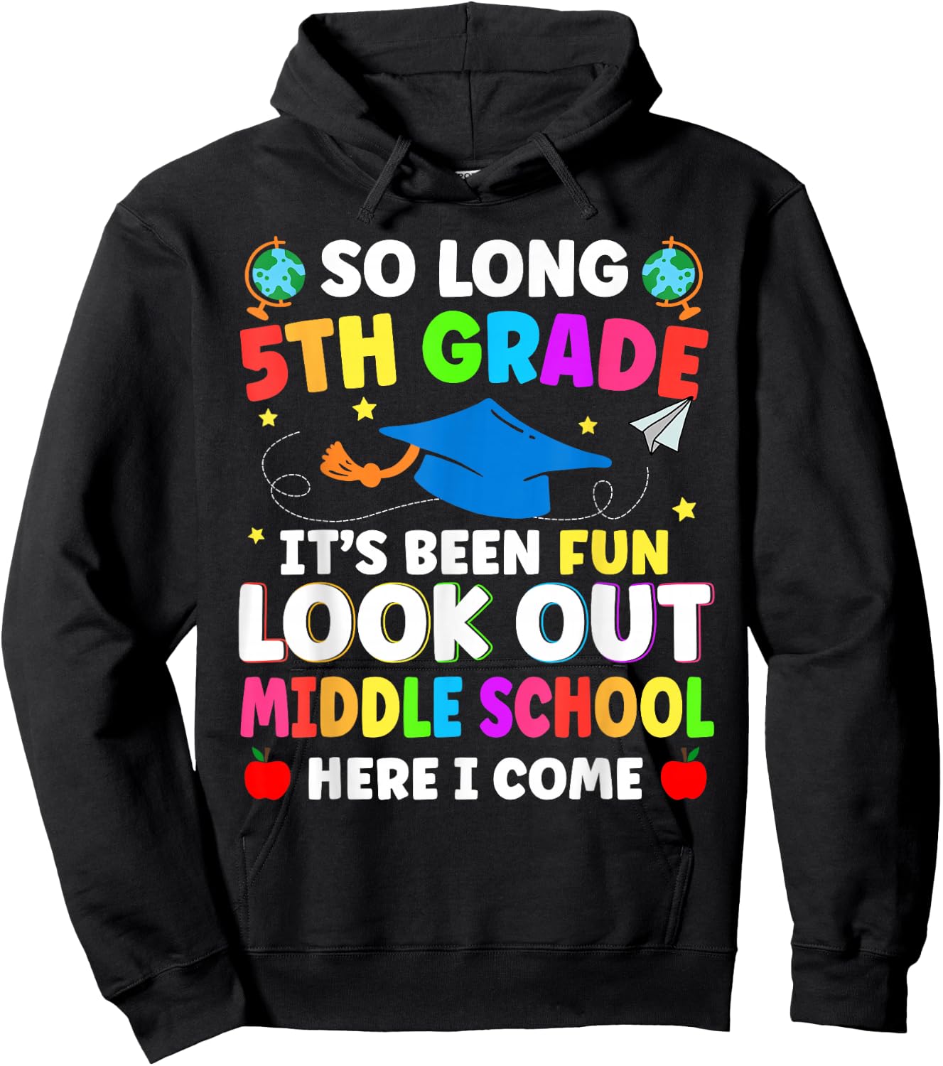 So Long 5th Grade Graduation Middle School Here I Come 2024 Hoodie - Hoodie | Black