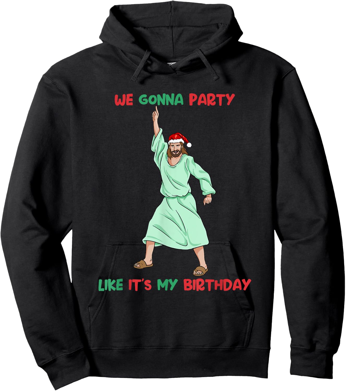 Jesus Christmas Birthday Shirt Party Like It's My Birthday Hoodie - Hoodie | Black