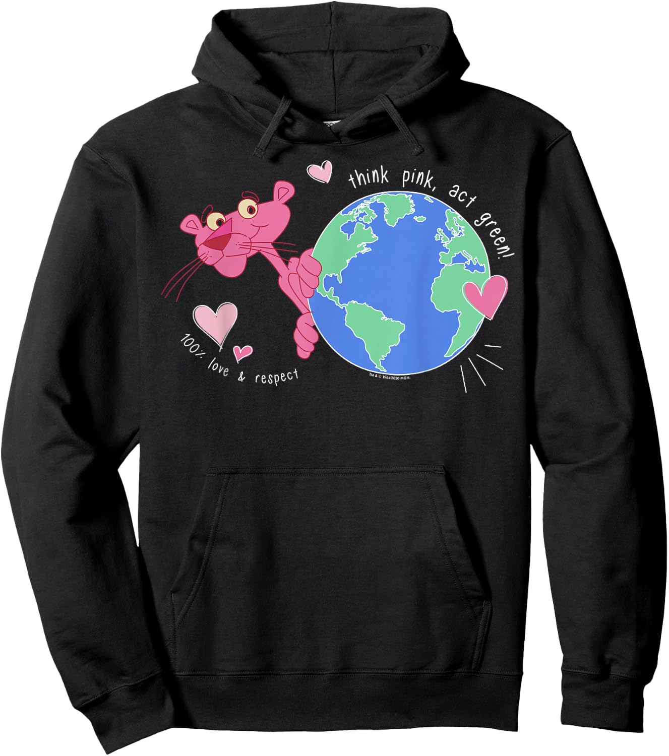 The Pink Panther Think Pink Act Green Hoodie - Hoodie | Black