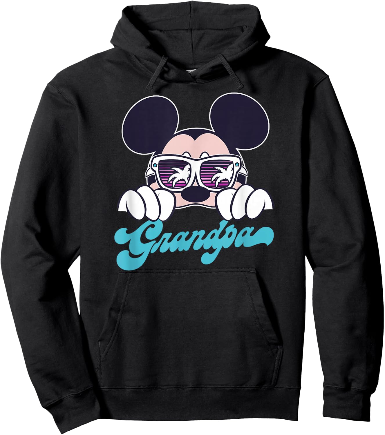Disney Mickey and Friends Mickey Summer Vibes Grandpa Logo Hoodie - Hoodie | Black