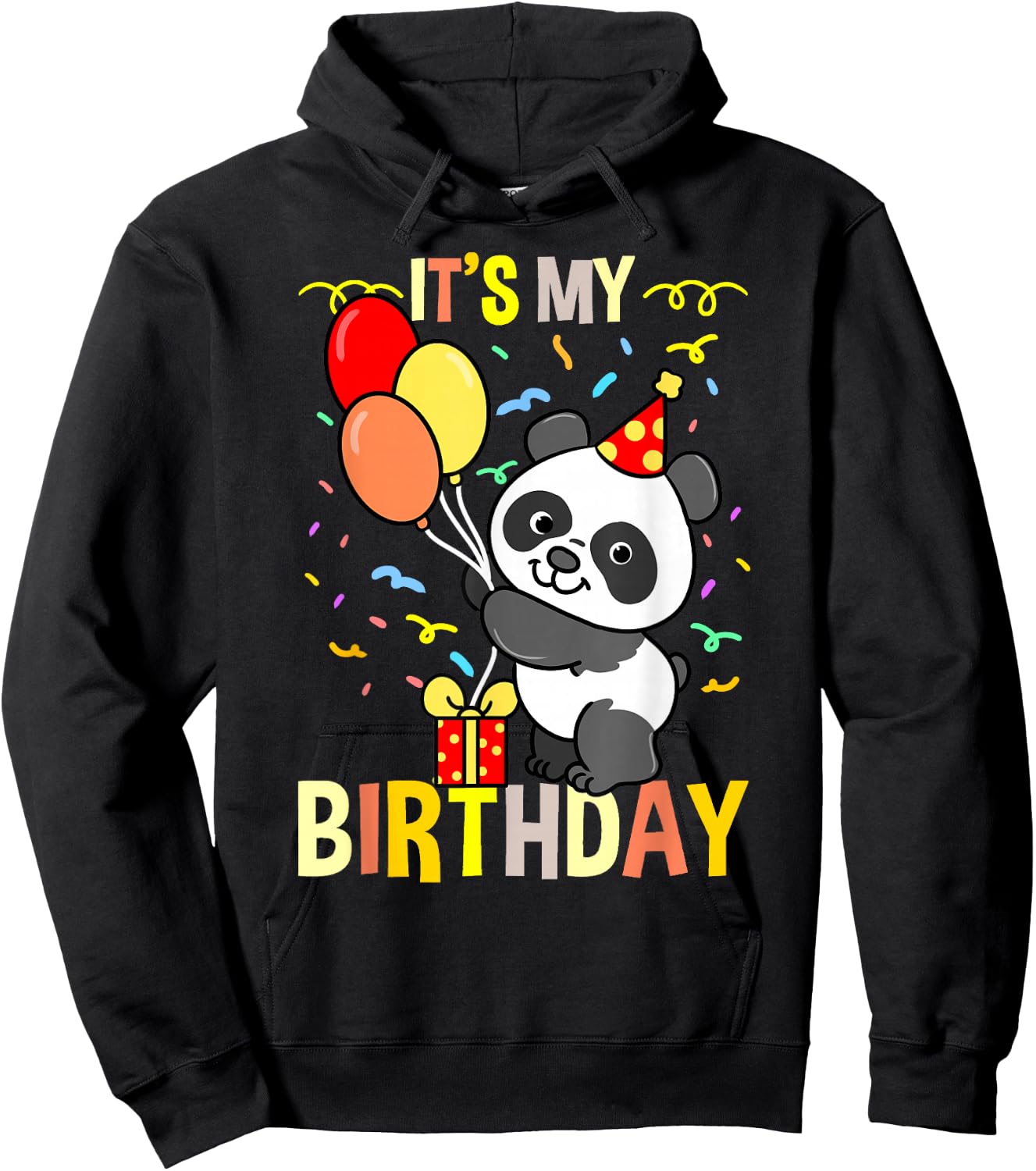 Hiking Lover Design Adult Its My Birthday Panda Animal Hoodie - Hoodie | Black