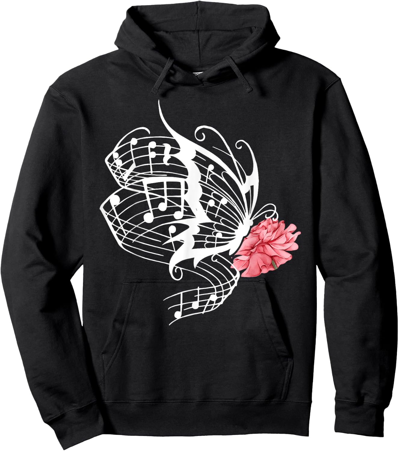 Music Butterfly Music Note Music Teacher Lover Women Girls Kids Hoodie - Hoodie | Black
